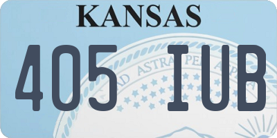 KS license plate 405IUB