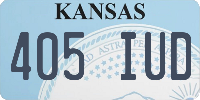 KS license plate 405IUD
