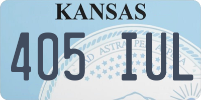 KS license plate 405IUL