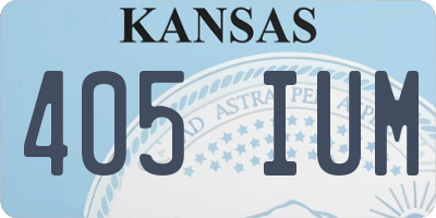 KS license plate 405IUM