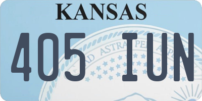 KS license plate 405IUN