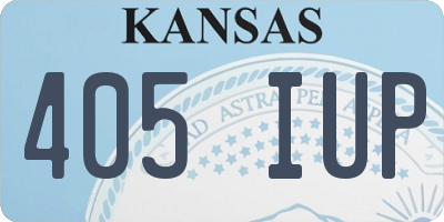 KS license plate 405IUP