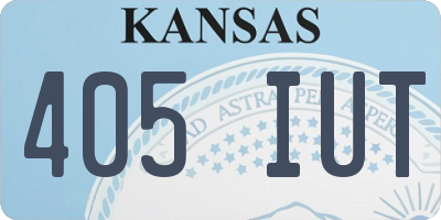 KS license plate 405IUT