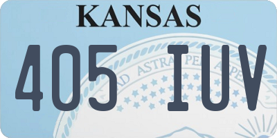 KS license plate 405IUV