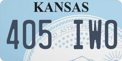 KS license plate 405IWO
