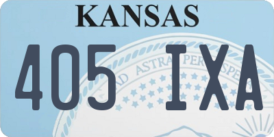 KS license plate 405IXA