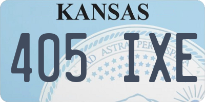 KS license plate 405IXE