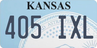 KS license plate 405IXL