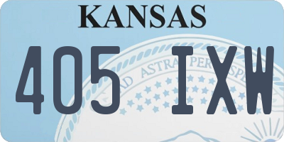 KS license plate 405IXW