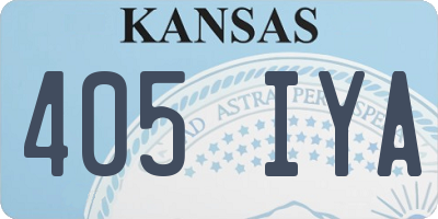 KS license plate 405IYA