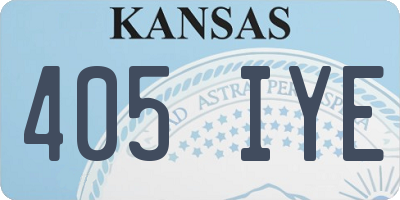 KS license plate 405IYE