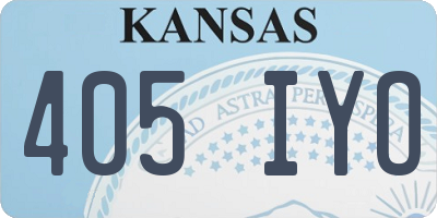 KS license plate 405IYO