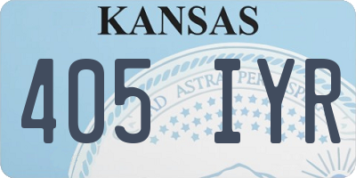 KS license plate 405IYR