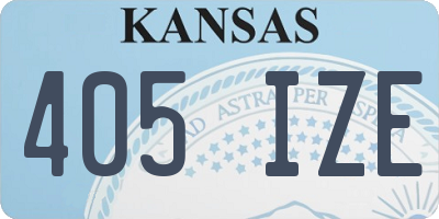 KS license plate 405IZE