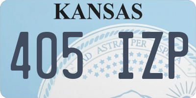 KS license plate 405IZP