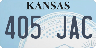 KS license plate 405JAC