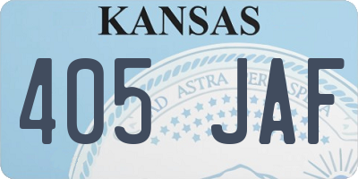 KS license plate 405JAF