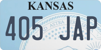 KS license plate 405JAP