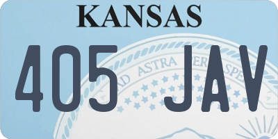 KS license plate 405JAV