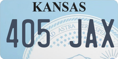 KS license plate 405JAX