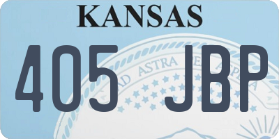 KS license plate 405JBP