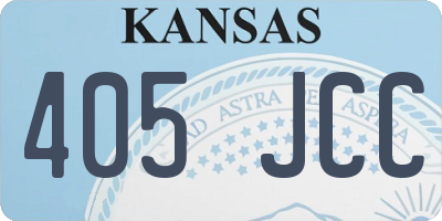 KS license plate 405JCC