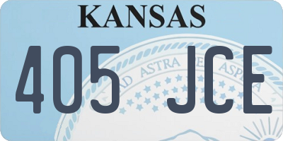 KS license plate 405JCE