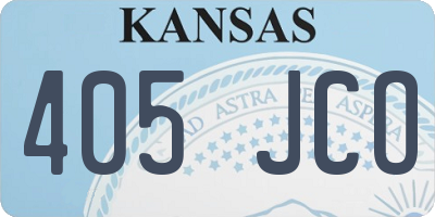 KS license plate 405JCO