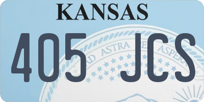 KS license plate 405JCS