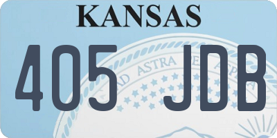 KS license plate 405JDB