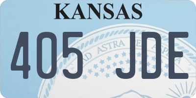 KS license plate 405JDE