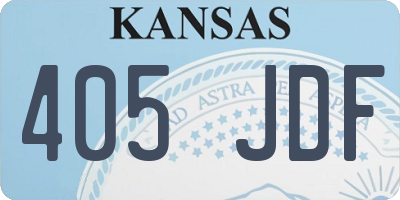 KS license plate 405JDF