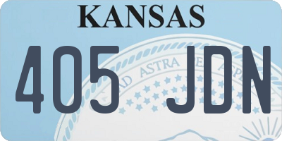 KS license plate 405JDN