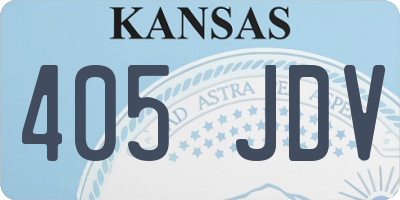 KS license plate 405JDV