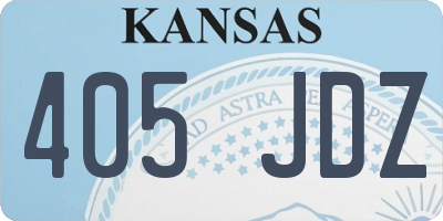 KS license plate 405JDZ