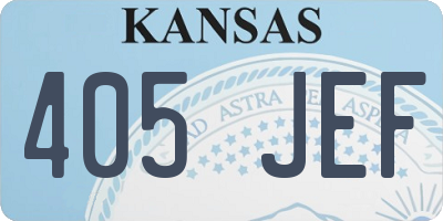 KS license plate 405JEF