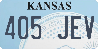 KS license plate 405JEV