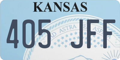 KS license plate 405JFF