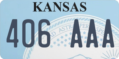 KS license plate 406AAA