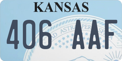 KS license plate 406AAF