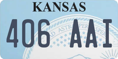 KS license plate 406AAI