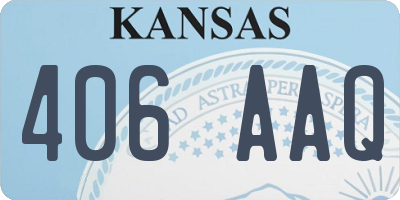 KS license plate 406AAQ