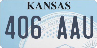 KS license plate 406AAU