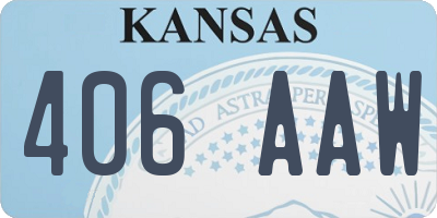 KS license plate 406AAW