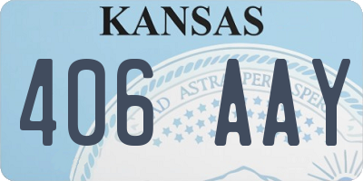 KS license plate 406AAY