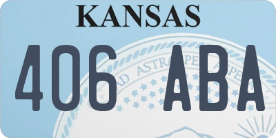 KS license plate 406ABA
