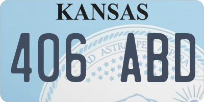 KS license plate 406ABD