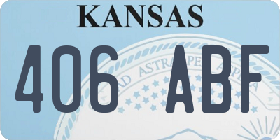 KS license plate 406ABF