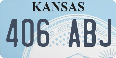 KS license plate 406ABJ