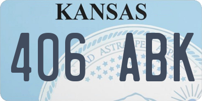 KS license plate 406ABK